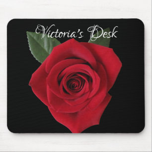 Tapis De Souris Bureau rose rouge foncé Mousepad avec le nom
