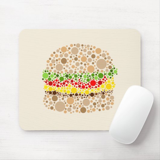 Tapis De Souris Burger en points (Avec souris)