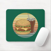 Tapis De Souris Burger et cola rétro. (Avec souris)