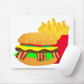 Tapis De Souris Burger et frites (Avec souris)