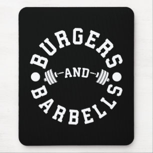 Tapis De Souris Burgers et Barbells - Drôle Exercice Motivationnel