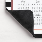 Tapis De Souris Burgundy Floral Black Stripes 2024 Calendrier (Coin)