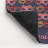 Tapis De Souris Burgundy Masquerade Masks Pattern Personalised (Coin)