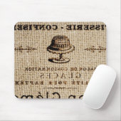 Tapis De Souris burlap scripts shabby chic country cake (Avec souris)