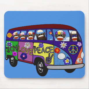 Tapis De Souris Bus de la paix du singe en chaussette