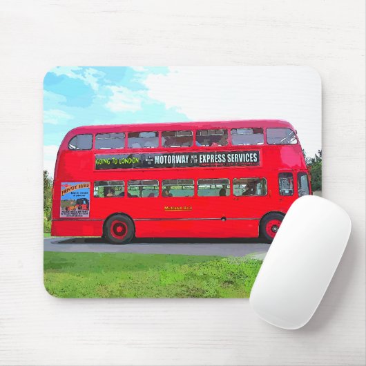 TAPIS DE SOURIS BUS ROUGE (Avec souris)