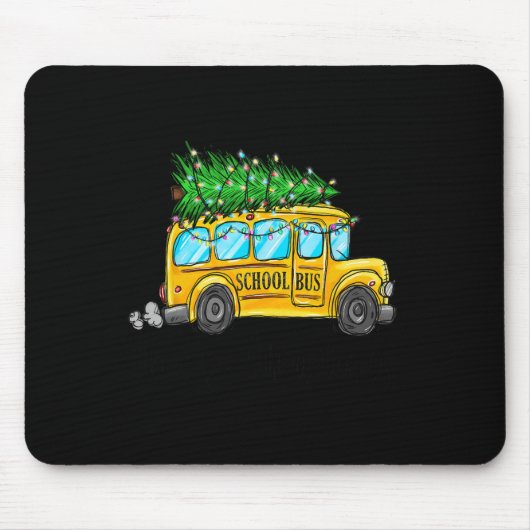 Tapis De Souris Bus scolaire jaune Noël Light Tree Driver Paja (Devant)