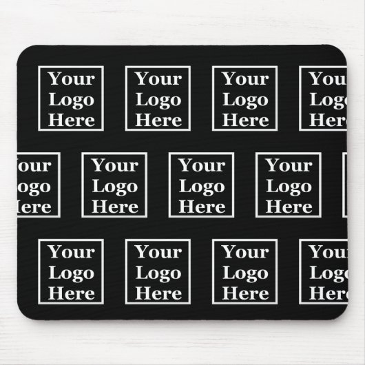 Tapis De Souris Business Black Your Logo Ici Motif Modèle (Devant)