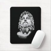 Tapis De Souris Buste en marbre gréco-romain Classique Noir et Bla (Avec souris)