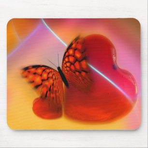 Tapis De Souris Butterfly and Hearts