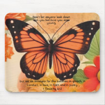 Butterfly Mouse Pad 1 Timothy 4:12