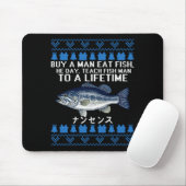 Tapis De Souris Buy A Man Eat Fish Funny Ugly Christmas Sweaters L (Avec souris)