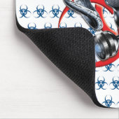 TAPIS DE SOURIS BW ! AVERTISSEMENT BIOHAZARD ! CRÂNE (Coin)
