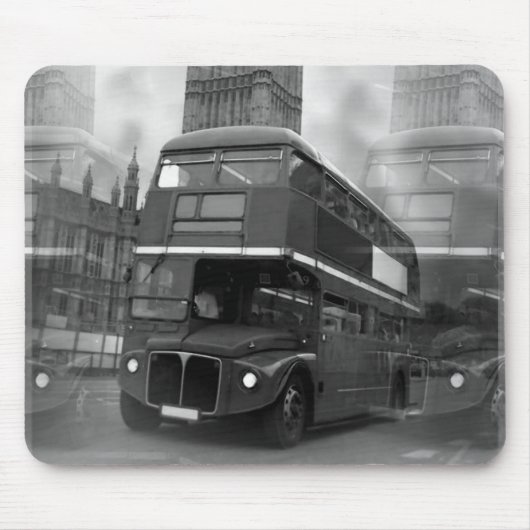 Tapis De Souris BW Black & White London Bus & Big Ben (Devant)