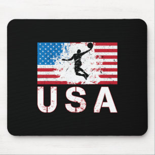Tapis De Souris Bysketbyll États-Unis Drapeau nous Bysketbyll Homm