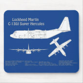Tapis De Souris C-130 Hercules - Plan directeur de l'avion ABD (Devant)