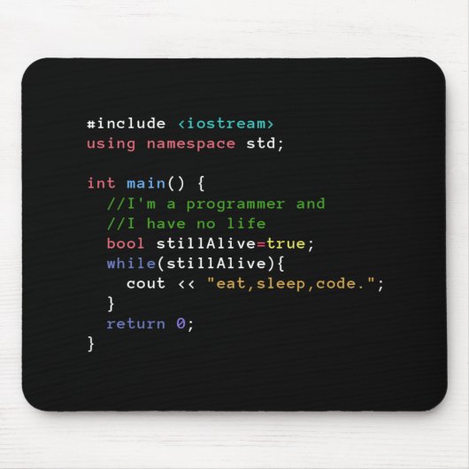Tapis De Souris C++ La boucle infinie mangent le code Mousepad de (Devant)