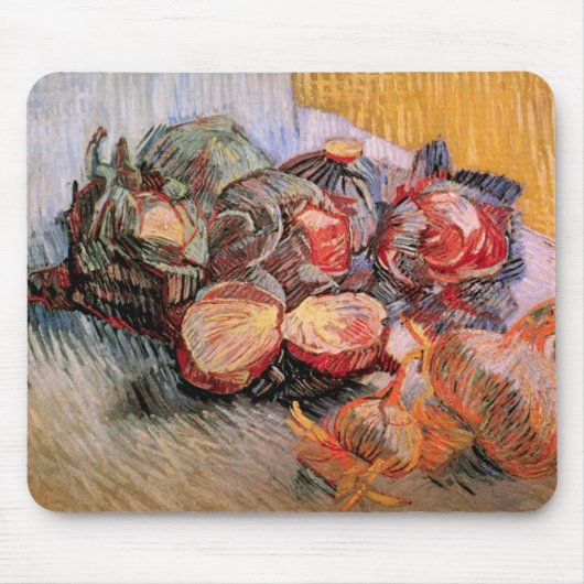 Tapis De Souris Cabbages rouges et oignons par Vincent van Gogh (Devant)