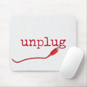 Tapis De Souris Câble USB rouge avec texte UNPLUG (Avec souris)