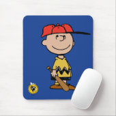 Tapis De Souris cacahuètes | Charlie Brown Baseball Smile (Avec souris)