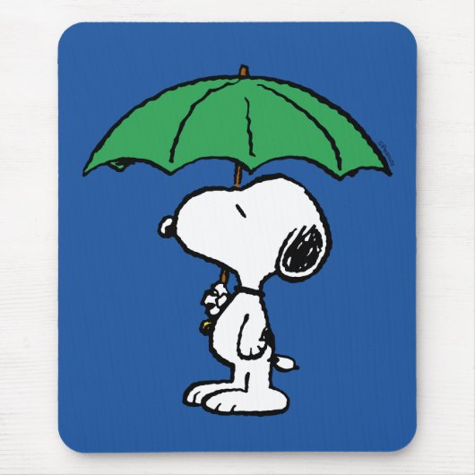 Tapis De Souris cacahuètes | Parapluie vert Snoopy (Devant)