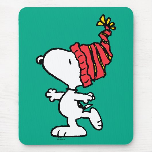 Tapis De Souris cacahuètes | Snoopy Winter Beanie Casquette (Devant)