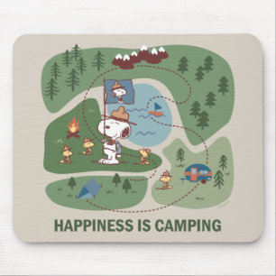 Tapis De Souris cacahuètes Snoopy & Woodstock Carte du camp