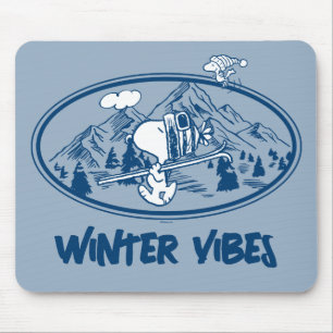 Tapis De Souris cacahuètes   Snoopy & Woodstock Skiing