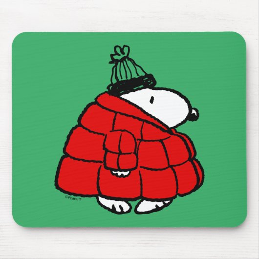 Tapis De Souris cacahuètes | Veste Snoopy Red Puffer (Devant)