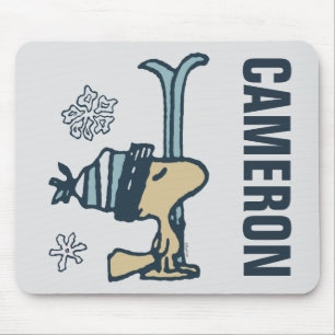 Tapis De Souris cacahuètes Woodstock Ski Pro Ajouter Votre Nom