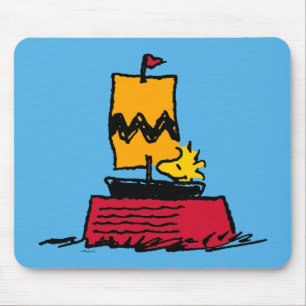 Tapis De Souris cacahuètes   Woodstock Snoopy Plat Bateau à voile