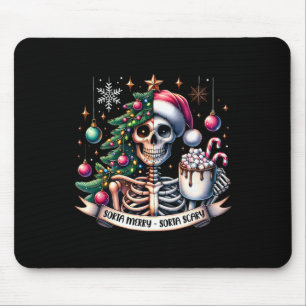 Tapis De Souris Cacao chaud de Noël squelette plutôt joyeux plutôt