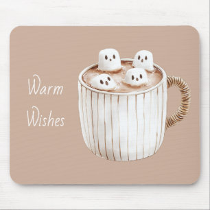 Tapis De Souris Cacao Souhaits Chauds Mug Brun Marshmallows