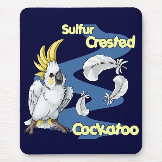 Tapis De Souris Cacatoès crêté Mousepad de soufre de "Cutie" (Devant)