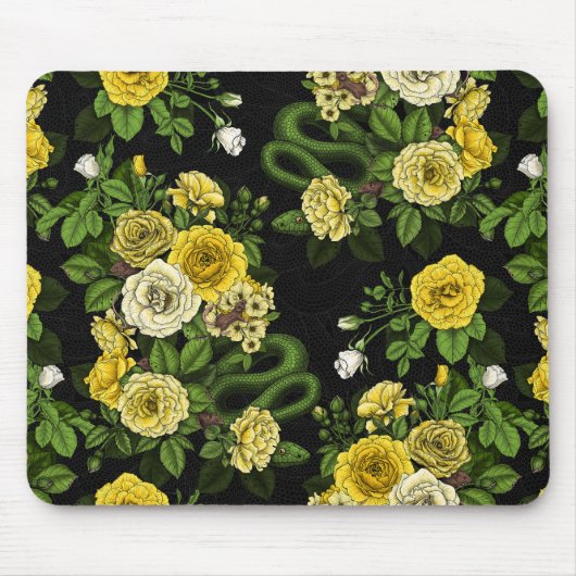 Tapis De Souris Caché en rose, jaune et vert (Devant)