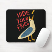 Tapis De Souris Cache Frites Mème Drôle Mouette Hommes Femmes Amou (Avec souris)