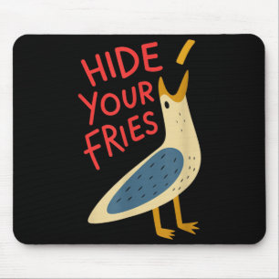 Tapis De Souris Cache Frites Mème Drôle Mouette Hommes Femmes Amou