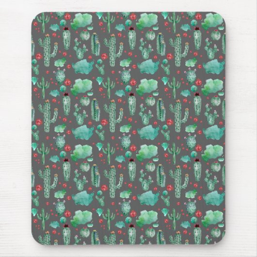 Tapis De Souris cactus and ladybutern pattern - black background (Devant)