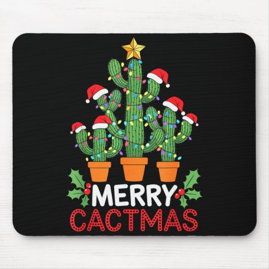 Tapis De Souris Cactus Christmas Tree Funny Merry Cactmas Cactus M (Devant)