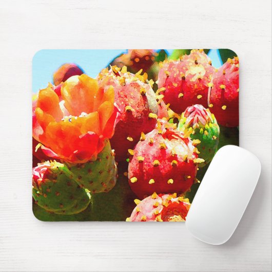 Tapis De Souris Cactus de floraison par Amy Vangsgard (Avec souris)