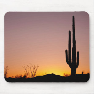 Tapis De Souris Cactus de Saguaro au coucher du soleil