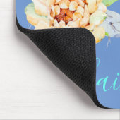 Tapis De Souris Cactus fleurs du désert aquarelle pêche violette (Coin)