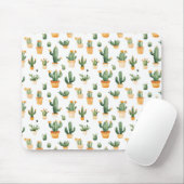 Tapis De Souris Cactus pointillés sur blanc (Avec souris)