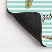 Tapis de souris Cactus sur rayures vertes menthe (Coin)