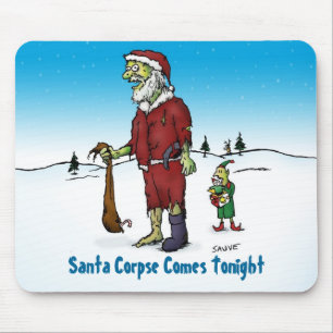 Tapis De Souris Cadavre de Père Noël Dessin Animé Drôle de Zombie