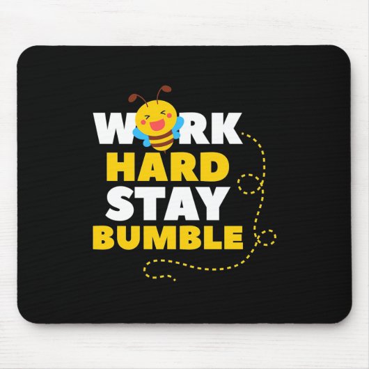 Tapis De Souris Cadeau apiculteur | Beer Work Hard Stay Bumble (Devant)