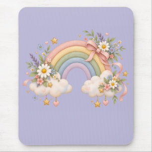 Tapis De Souris Cadeau Arc-en-ciel à l'aquarelle – Nuage Charmant
