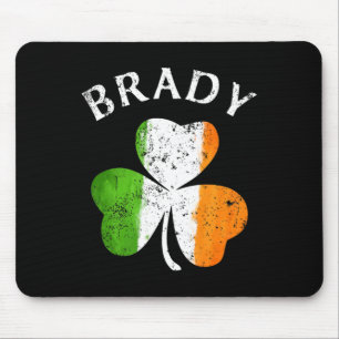 Tapis De Souris Cadeau avec nom Brady - Fierté irlandaise chanceus
