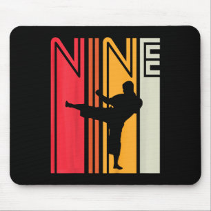 Tapis De Souris Cadeau d'anniversaire 9 ans Karaté Taekwondo Rétro