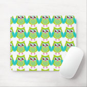 Tapis De Souris Cadeau de Chouettes vertes (Avec souris)